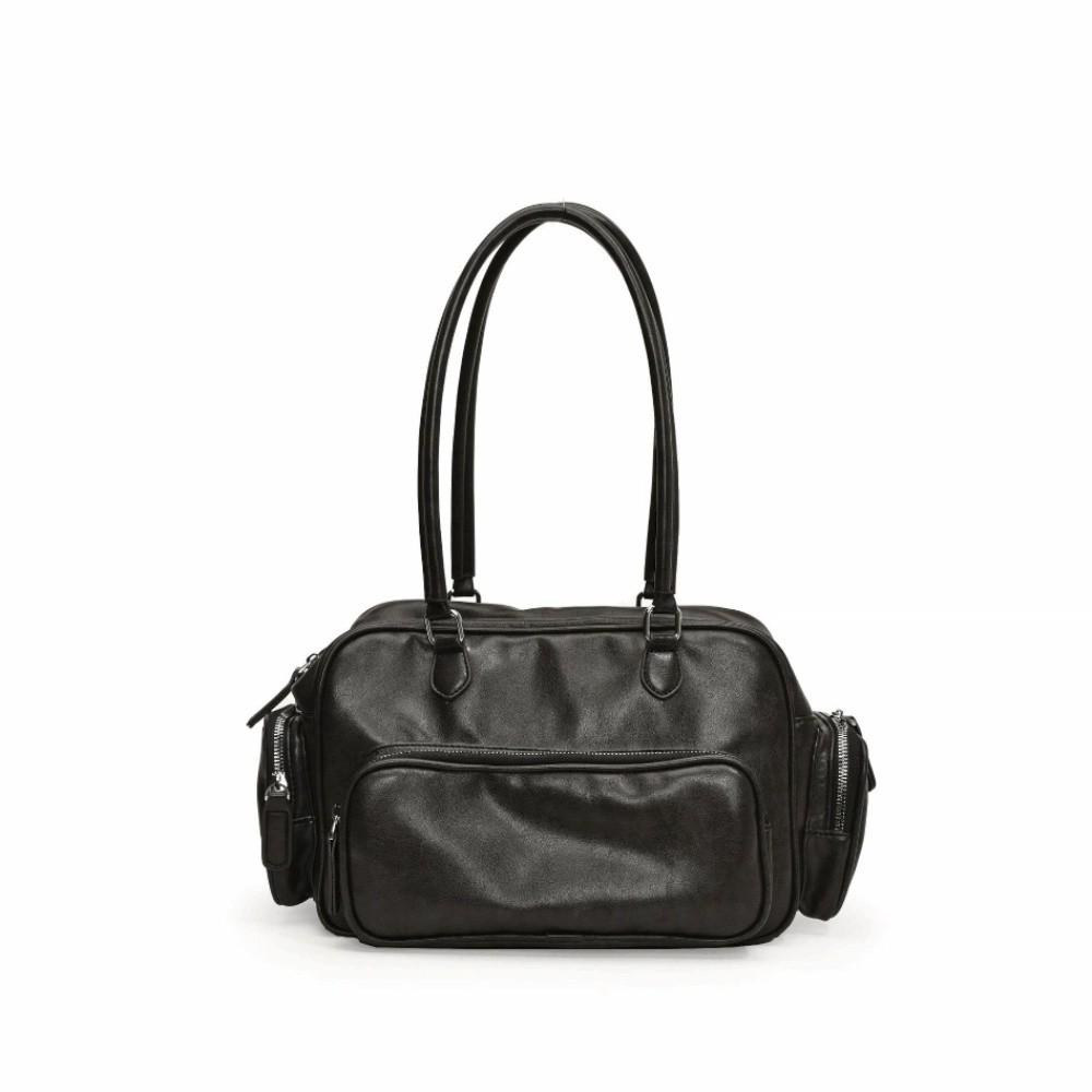 

Многокарманная сумка из ПУ подмышку, сумка-тоут для хранения, сумка через плечо из ПУ кожи, сумка-мессенджер, студенческая чёрный