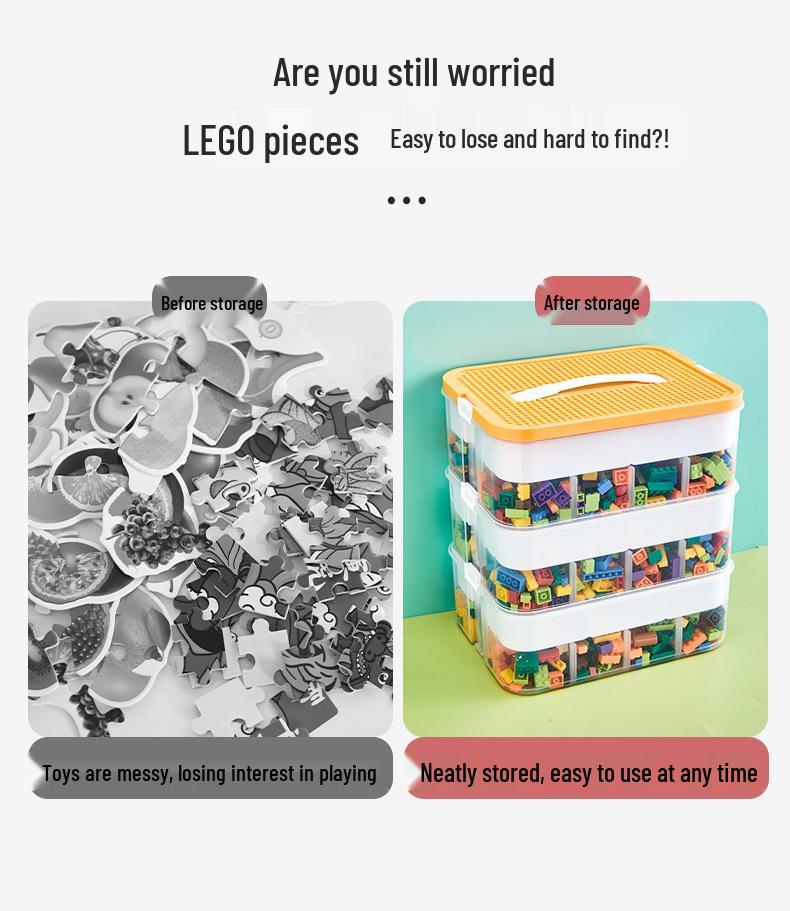 Kinder-Baustein-Organizer: Aufbewahrungs- und Sortierbehälter für kleine Lego-Teile
