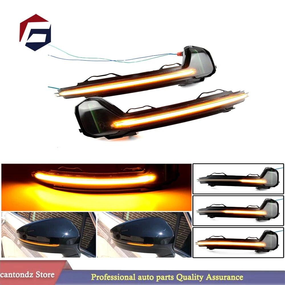 

Для VW Tiguan MK2 2017 2018 Touareg MK3 EU светодиодный динамический указатель поворота мигалка с струящейся водой мигающий свет жёлтый