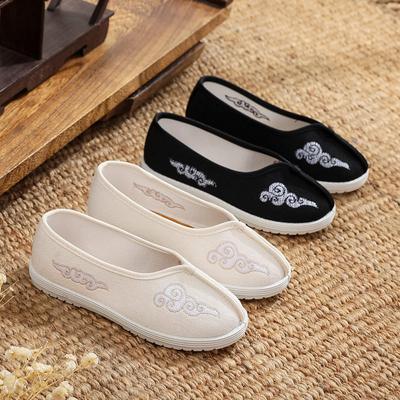 Sapatos infantis Hanfu estilo antigo meninas sapatos bordados estilo chinês nuvens auspiciosas meninos traje antigo sapatos de performance 24-44