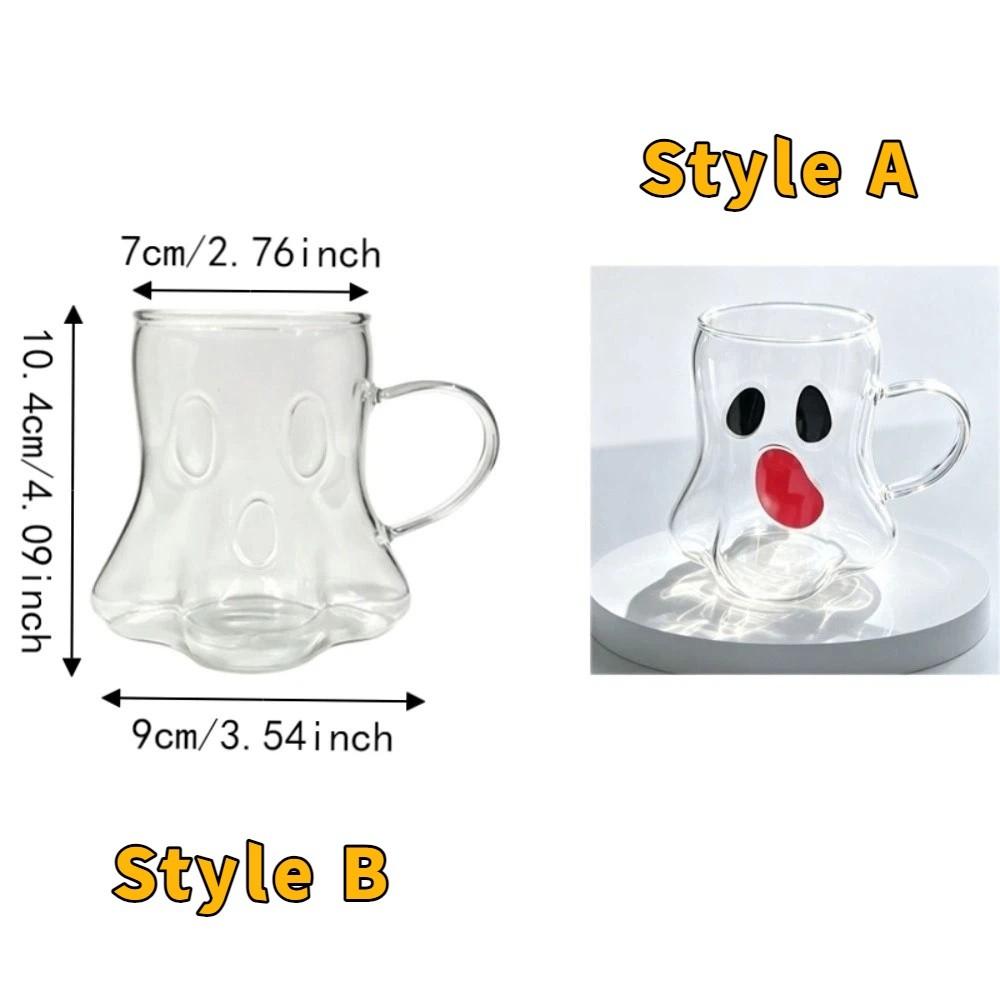 Borosilicate Glass Ghost Glass Cup with Handle Beer Cup Milk Cup Juice Cup Halloween Party