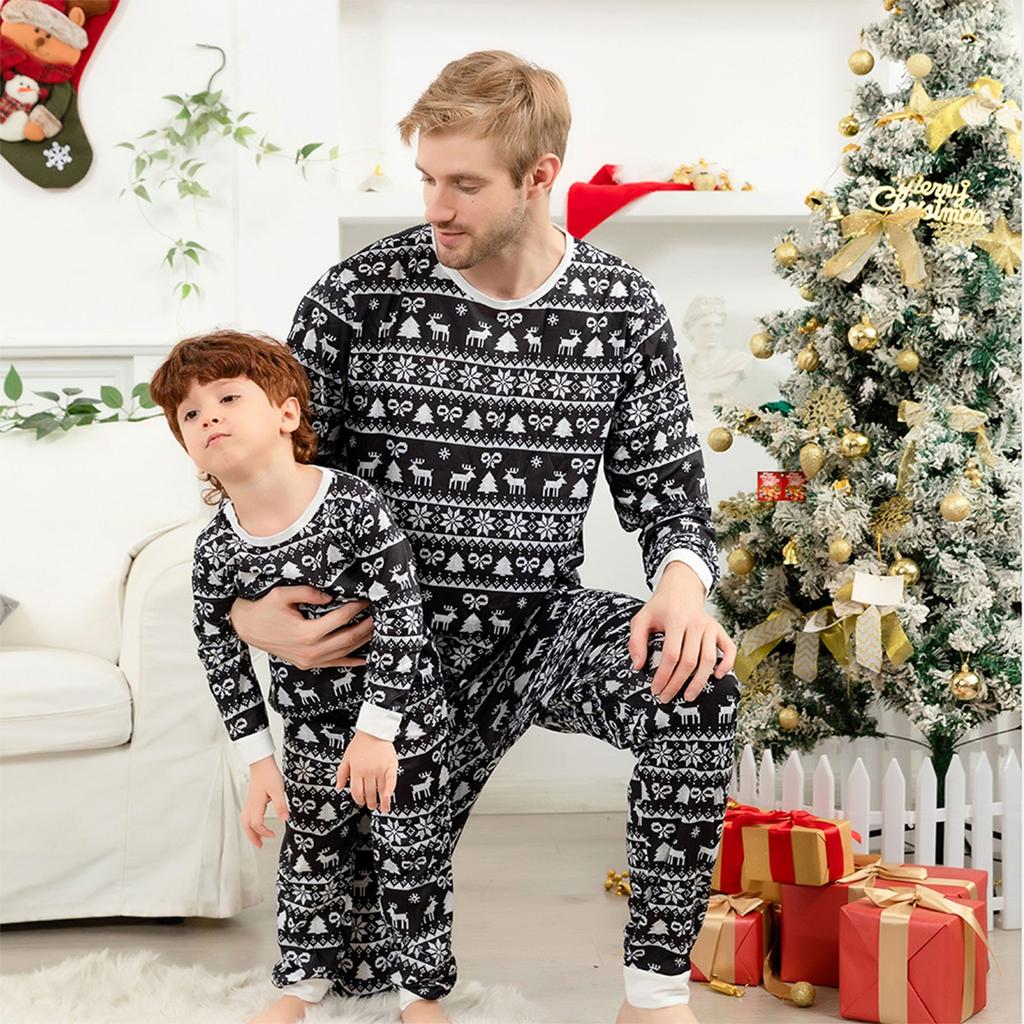 Christmas Parent-child Family Set Home Printed CHRISTMAS PAJAMAS Two-piece Set
