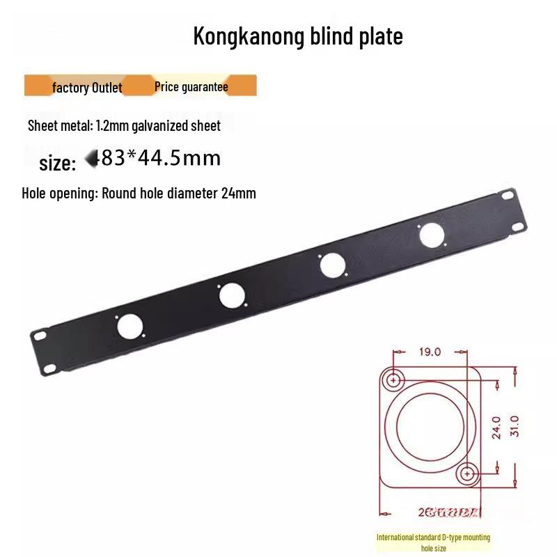 19-Inch 1U/2U Audio Rack Flight Case with Blank Panel, Cannon Rack, and Hole Plug.