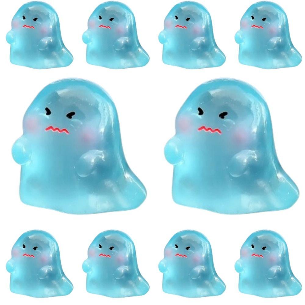 10Pcs Light In The Dark Ghost Figurines Miniatures Ghost Statue  Home Office Desktop Decor