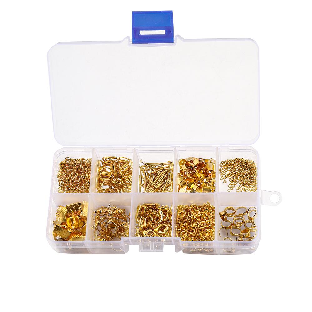 970Pcs Jewelry Making Sets Jump Rings Eye Pins Lobster Clasp Charm Connectors Earring Hooks For DIY Jewelry Making Supplies Kits