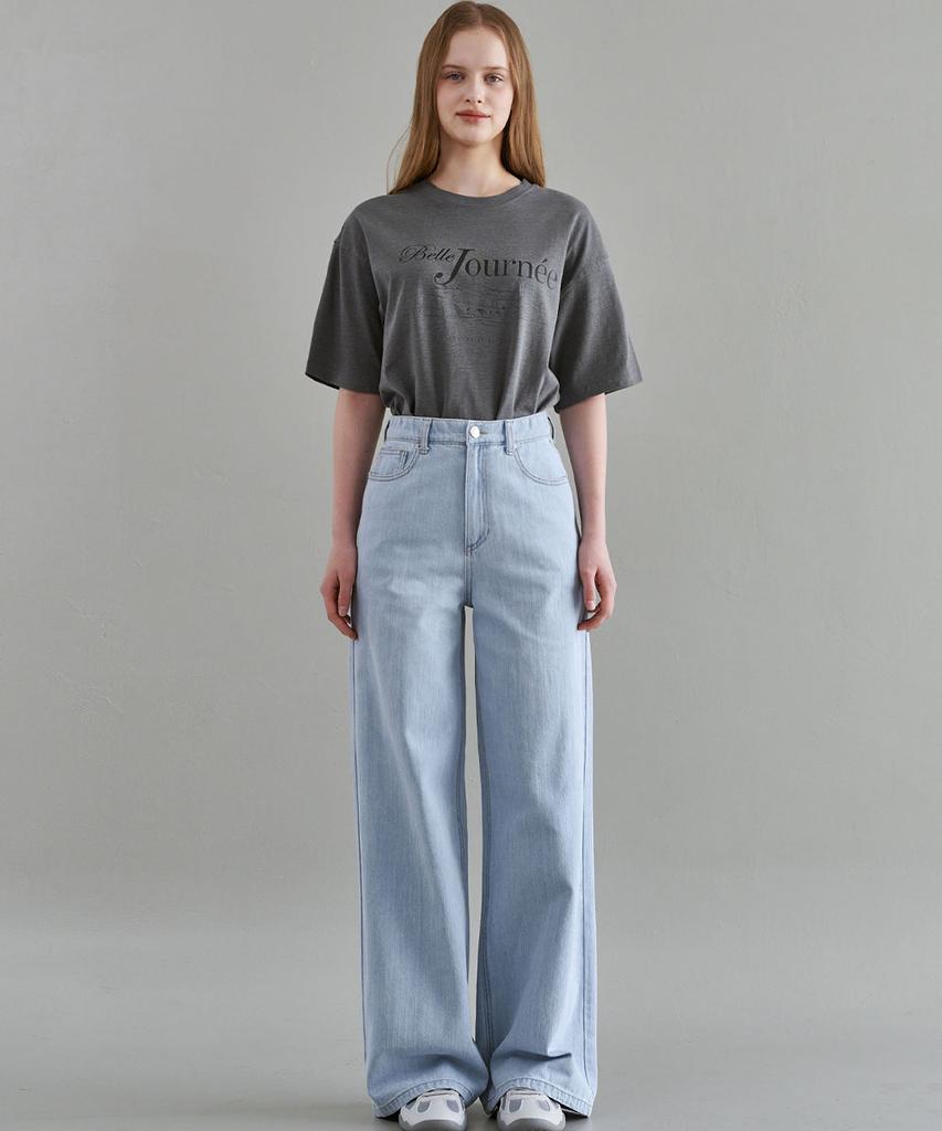 Marop 9164 Lightweight Wide Denim Pants (Light Indigo)