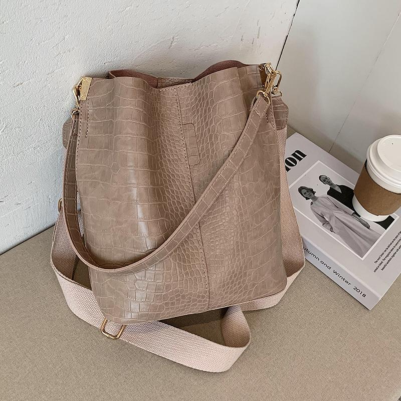 

Модная сумка-мессенджер с каменным узором, новая женская сумка-ведро высокого качества, женская сумка через плечо большой емкости, сумки