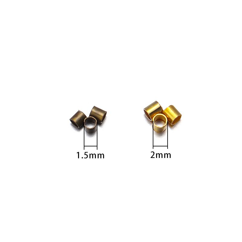 500pcs/lot Metal Copper Tube Crimp Beads Stopper Spacer End Beads For Jewelry Making DIY Earrings Necklace Accessories Wholesale