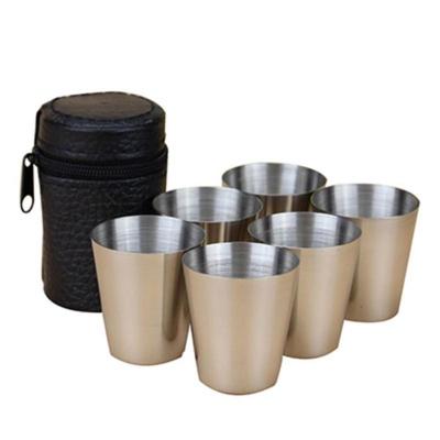 Set da viaggio per borsa da viaggio per tè e caffè da 6 pezzi da 70 ml in acciaio inossidabile per viaggi all'aperto