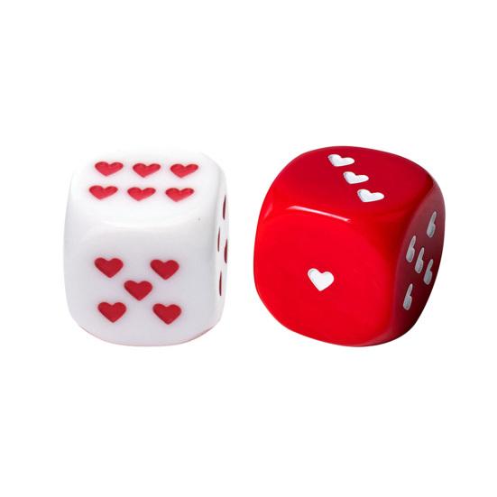 10Pcs 25MM Love Heart Acrylic Dice Rounded Corner Six-Sided Large Dice Game Night Drinking Board Game Dice Prop Casino Equipment