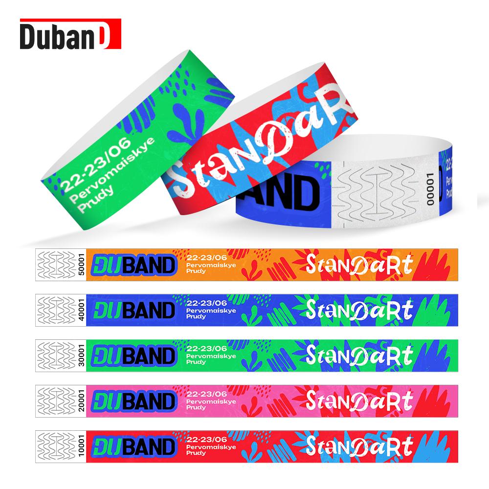 Custom Printed Artificial Tyvek Wristbands Waterproof Lightweight Eco-Friendly Promotional Novelty Gifts Laser 19*250mm