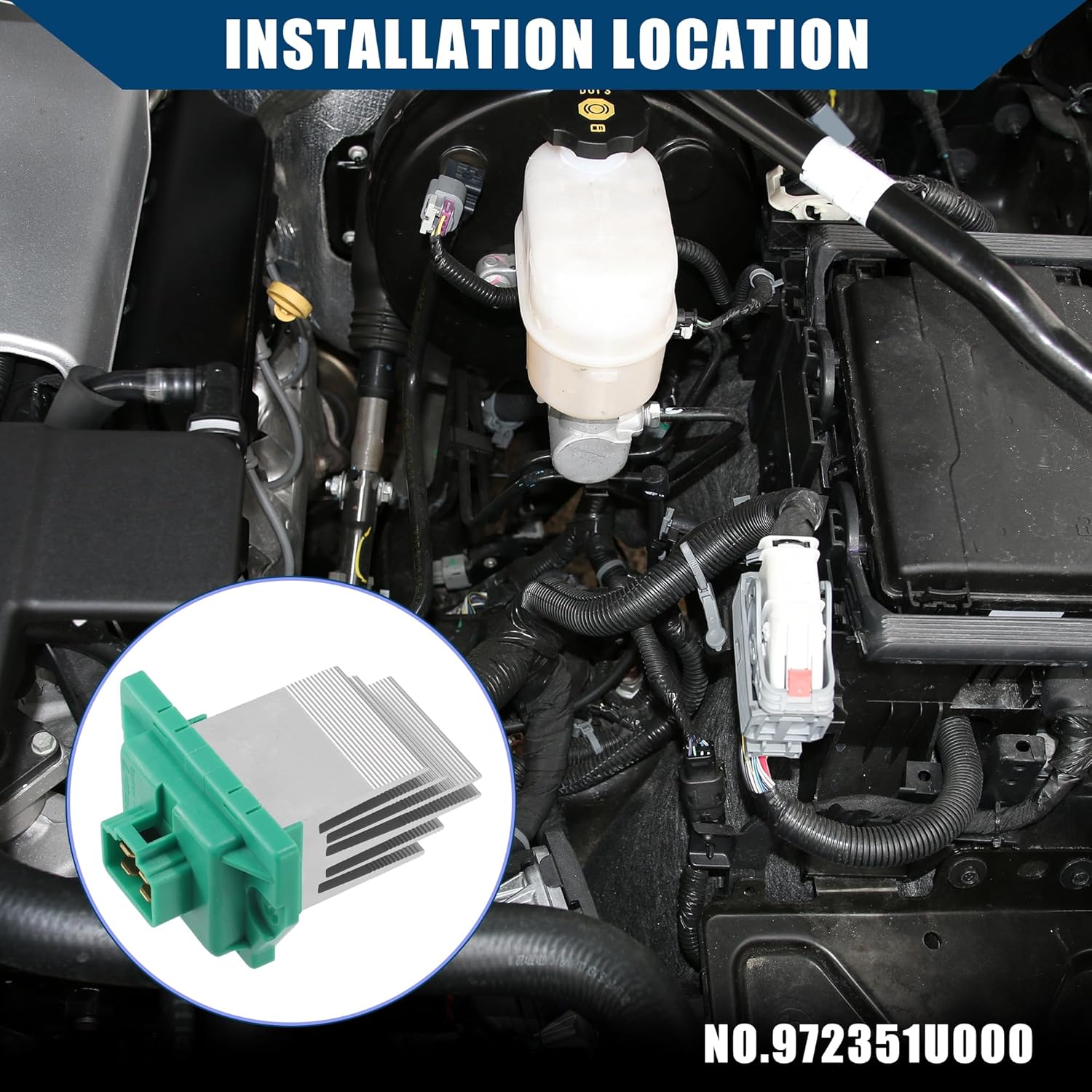 

№972351U000 Резистор мотора вентилятора HVAC с AUTO для Kia Soul 2010-2017 для Hyundai Sonata 2011-2017 / Внутренний/Прочный металл / 1 шт./Серебристый тон