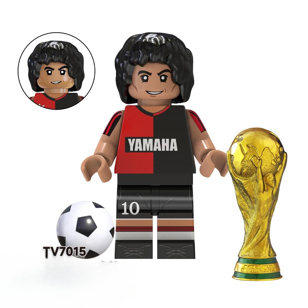 TV6502 World Football Stars Building Blocks Minifigures Set Soccer Players Assemble Bricks Action Figures Model Toys Birthday Gift