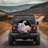 1pc Swan And For Lotus Print Pattern Spare Tire Cover, Creative And Quirky Spare Tire Cover, Multi-functional Spare Tire Cover,