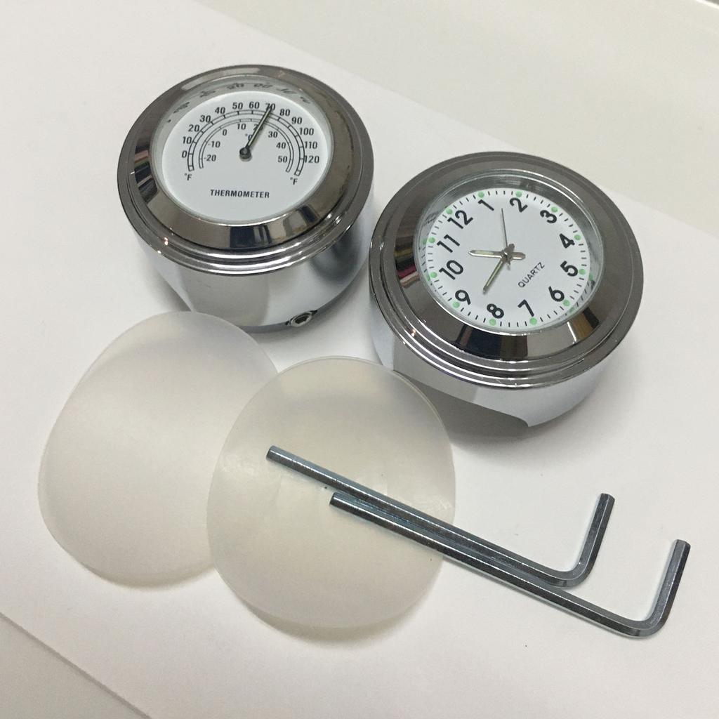 Waterproof Motorcycle Motorbike Clock Or Thermometer Thermo Fit For 7/8" or 1" Handle Bar Harley Honda Yamaha Suzuki Kawasaki