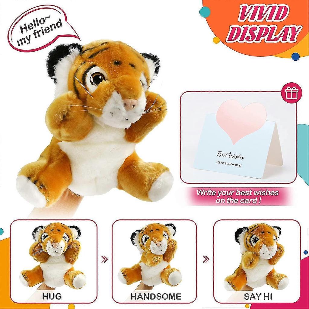 Tiger Hand Puppet Zoo Animal Puppets Jungle Friends Plush Toy For Imaginative