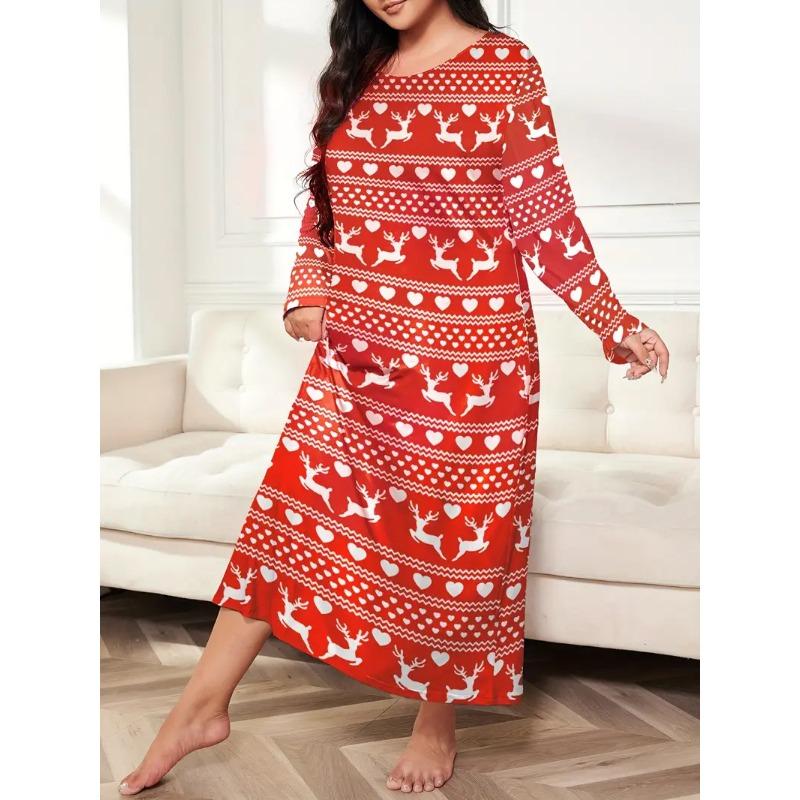 YYFS Robes décontractées à manches longues et col rond pour femmes, mode printemps-automne, taille ample