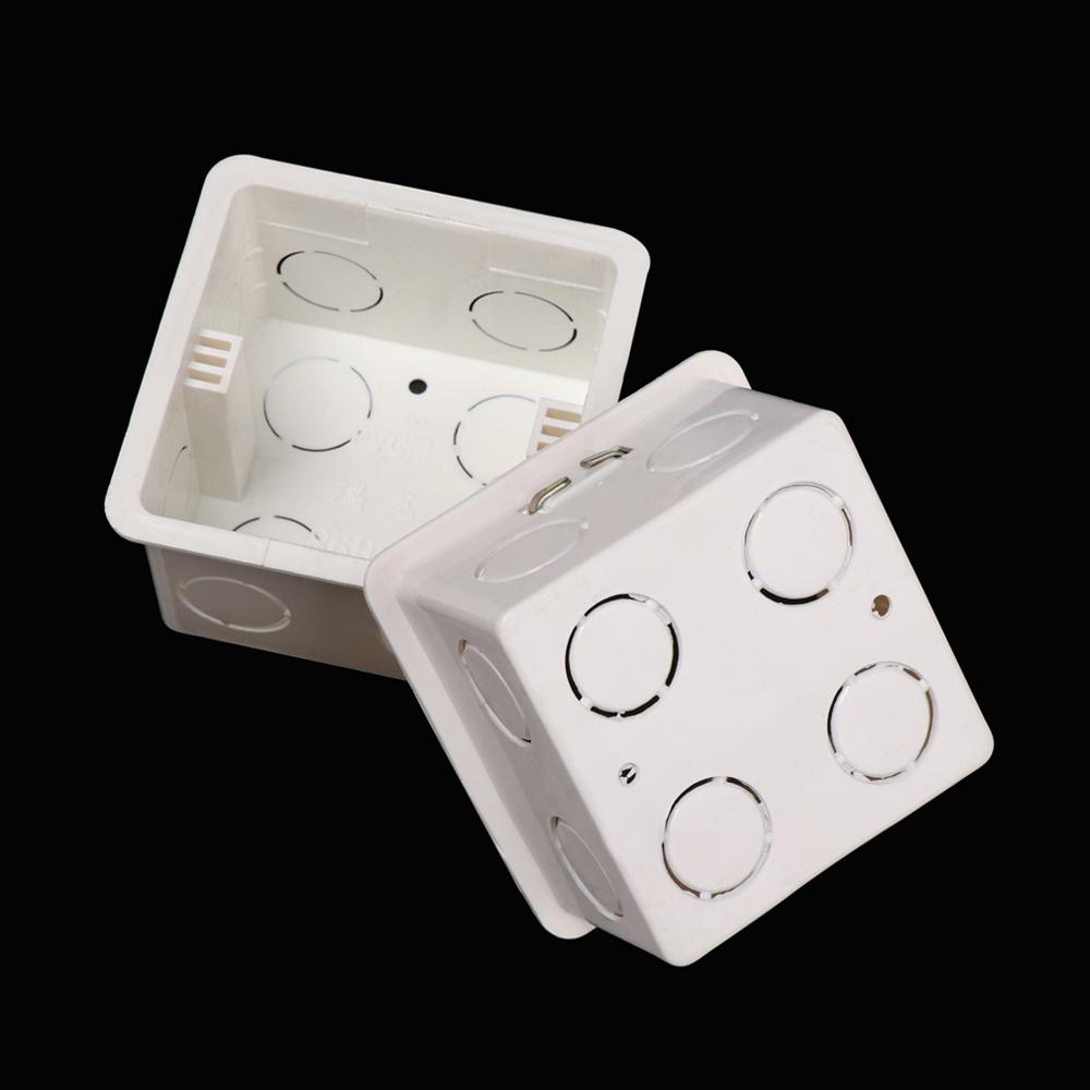 86 * 86 *50mm Home Plastic Flame Retardant Waring Back Box Wall Switch Concealed Bottom Thickened Wall Mount Switch Junction Box