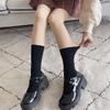Spliced Black Nylon Stockings Women's Pantyhose JK Cute Japanese Style Instagram Trendy Autumn/Winter Fleece-Lined Socks