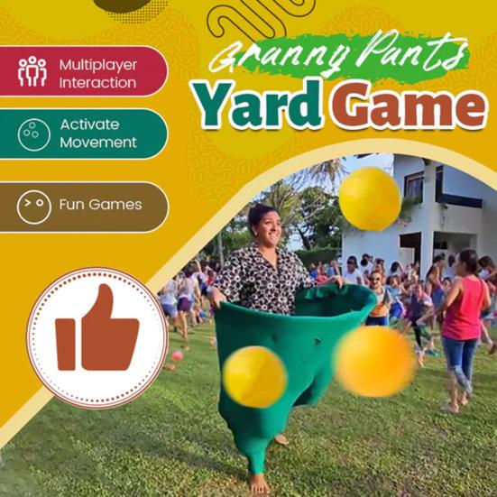 Granny Pants Outdoor Yard Game Inflatable Ball Relay Set with Giant Stretchy Pants Balls And Pump Backyard Field Recreational
