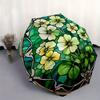 Stained Garden: A Vibrant Floral Window PanelUmbrella, Portable 3-Fold Compact Umbrella for Men & Women Gift