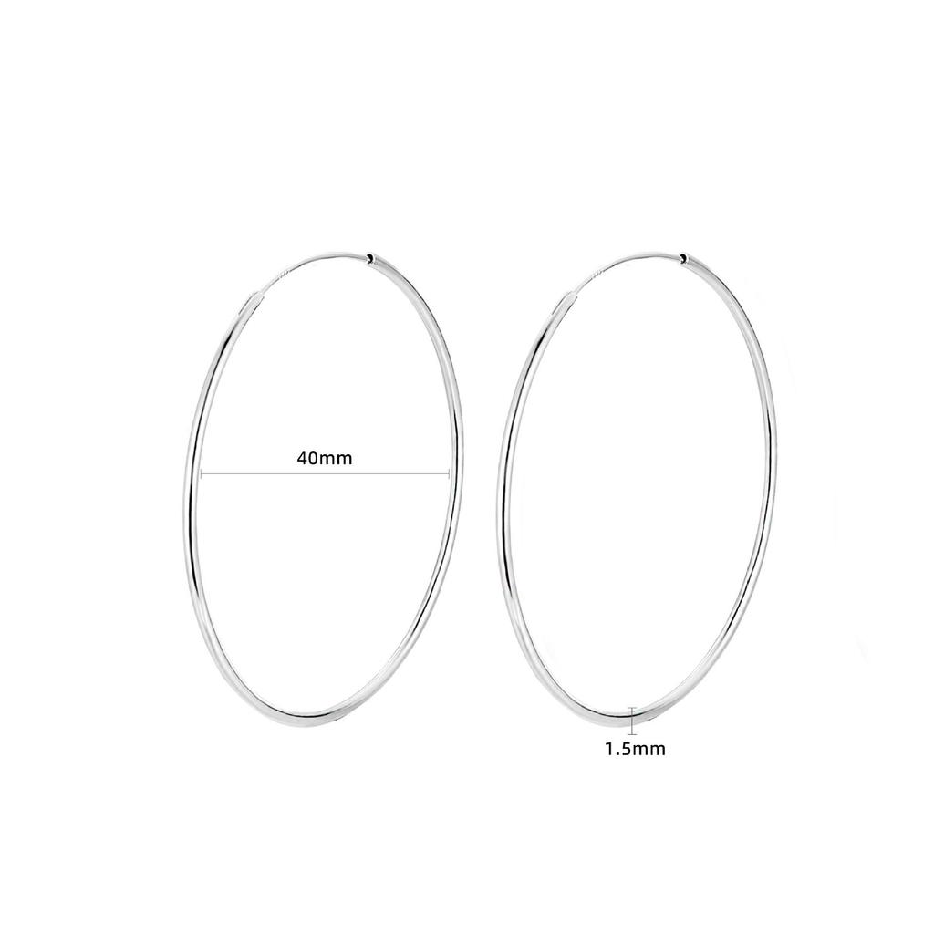 Cercei clasici rotunzi din argint sterling S925 - Cercei eleganti, simpli și contemporani pentru femei