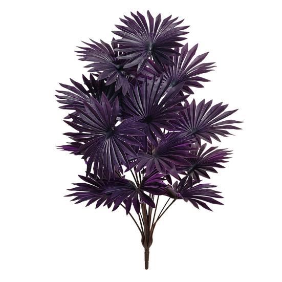 Purple Artificial Palm Tree Realistic Faux Palm Tropical Leaves Fake Palm Branches for Halloween Christmas Indoor Outdoor Decor
