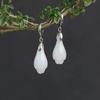 Palace Museum Retro White Jade Earrings: Elegant, High-End Women's Ear Studs & Hoops