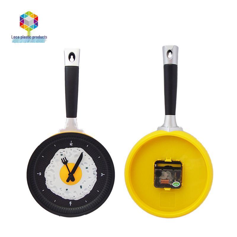 

Fashionable Frying Pan Egg Wall Clock for Bedroom & Dining Room 8 inches жёлтый