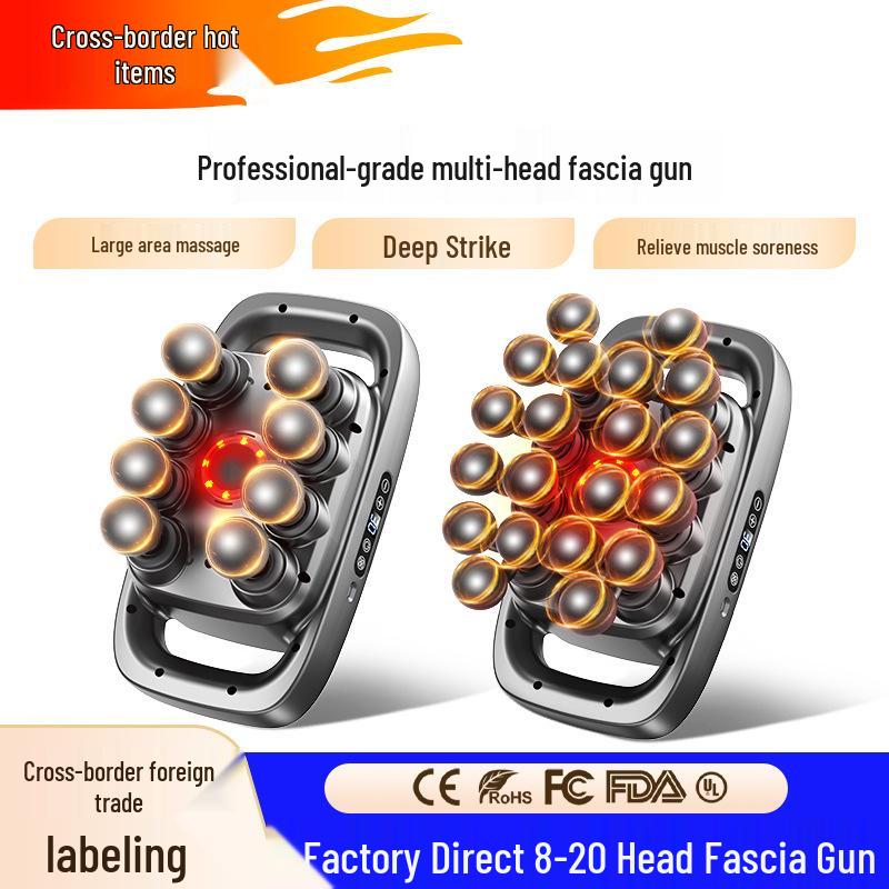 S3 16-Head Medical Grade Muscle Massager: Multi-Head Fascia Gun for Cross-Border Hot Selling 8-head - 50kg Power + 30 Levels + 3 Modes