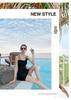 2025 Women's High-End One-Piece Swimsuit: Conservative Skirt Style, Tummy Slimming, Strappy Design, Ideal for Hot Springs and Summer