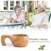 Wooden Coffee Wooden Tea Coffee Cup Portable Outdoor Natural Wood Drinks Drinking Mug With Handle - RiRi