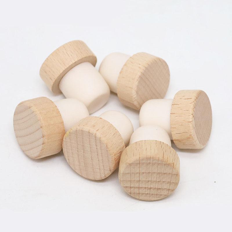 Wine Corks T-shaped Wine Corks Reusable Wine Corks Wooden and Rubber Bottle Corks Sealing Stoppers Beer Bottle Corks Crafts