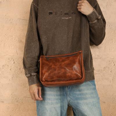 Sac bandoulière pour homme, Sac à épaule unique grande capacité, Sac décontracté haut de gamme pour les trajets quotidiens