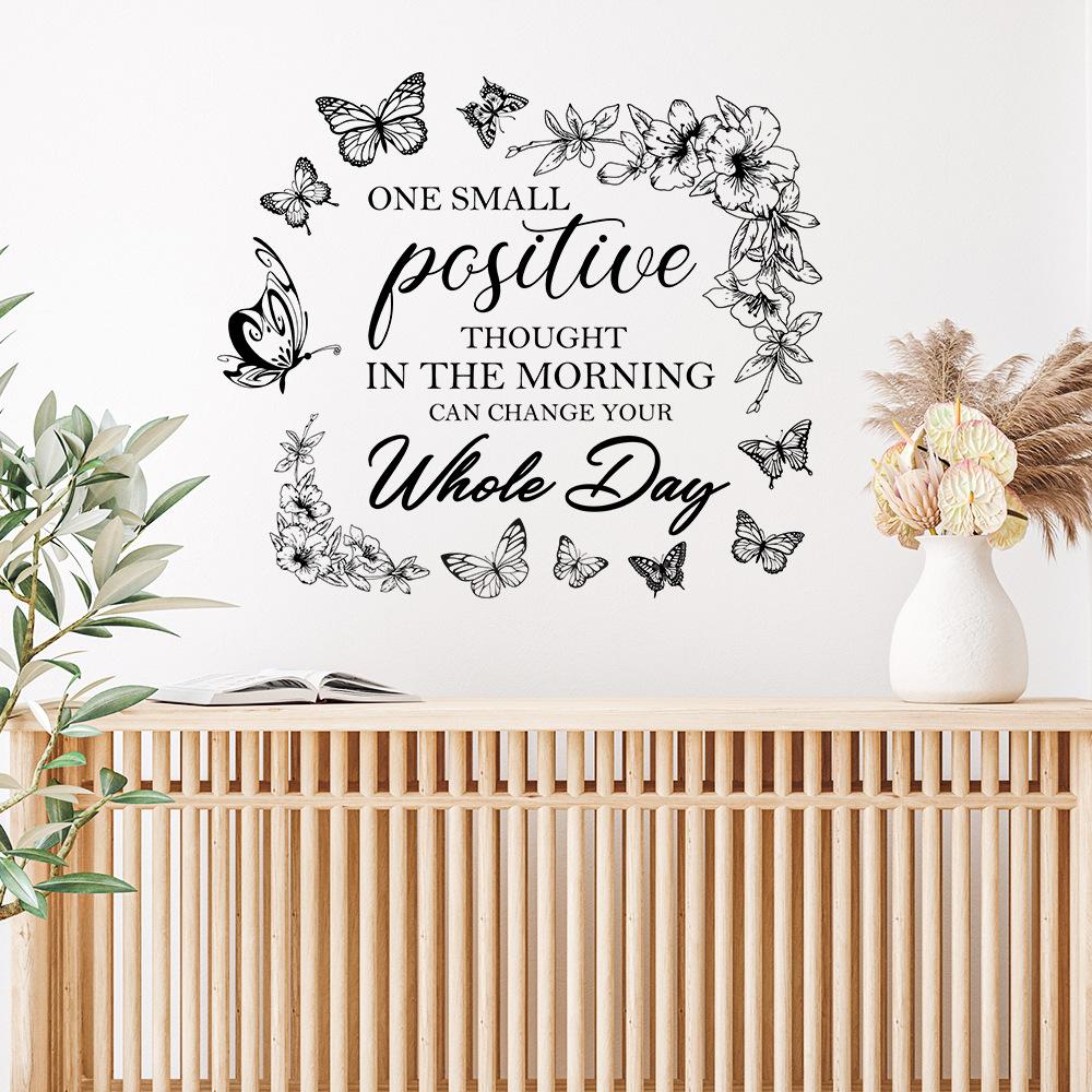 WZ9023 Englisch Slogan Schmetterling Kranz Schlafzimmer Wohnzimmer Studie Hause Verschönerung Dekoration Wand Aufkleber