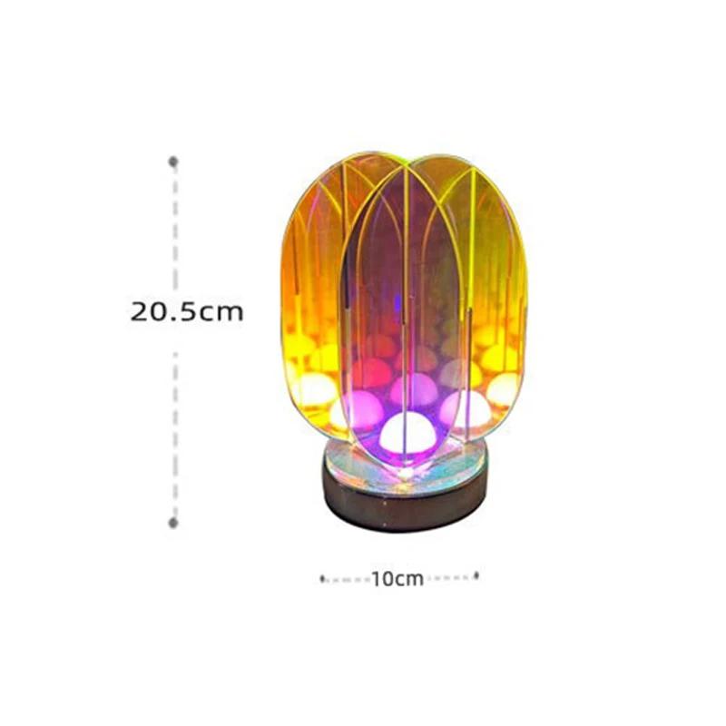 

LED Bright Color Acrylic USB Table Lamp Bedroom Room Game Room Decor Night Lamp Desk Geometric Decorative Indoor Table Lamp Gift 10X20.5 CM