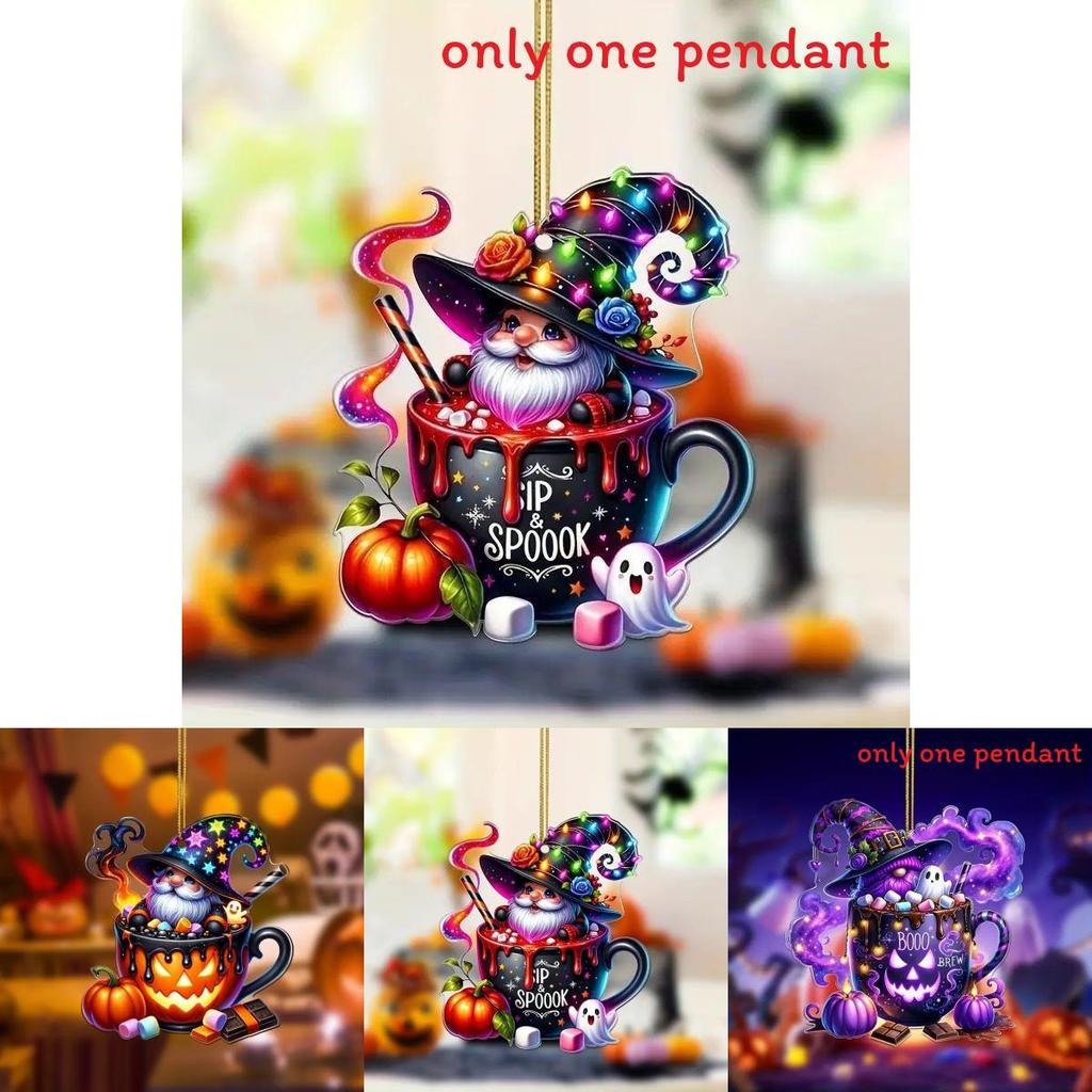 Acrylic Candy Santa Claus Design Halloween Car Pendant With Retro Style For Interior Decor