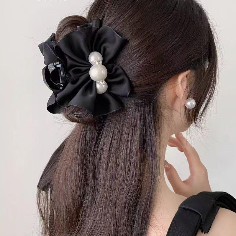 Elegant Pearl Hair Clip For Women Fresh Sweet Style Back Of Head Shark Clip High Fashion Versatile Hair Accessorie