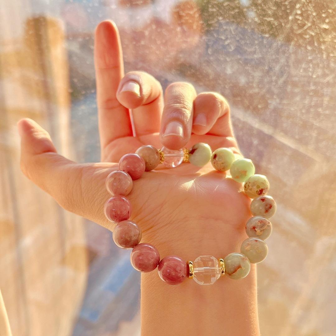 High Quality Artificial Calcite Natural Mahogany Grain White Crystal Bracelet Bracelet.