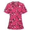 Uniforms Women Medical Elegant Heart Print Obstetrics Medico Top Fashion V-Neck Short Sleeve with Pocket Clinical Uniforms Woman