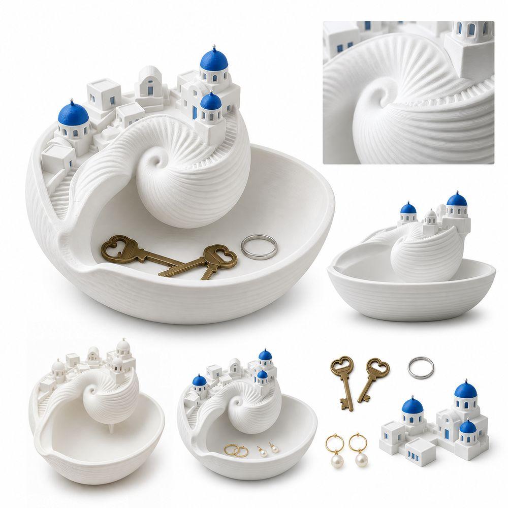 Spiral Divider Conch Shell Storage Box Conch Shell Shape Shell Key Bowl New Catchall Bowl