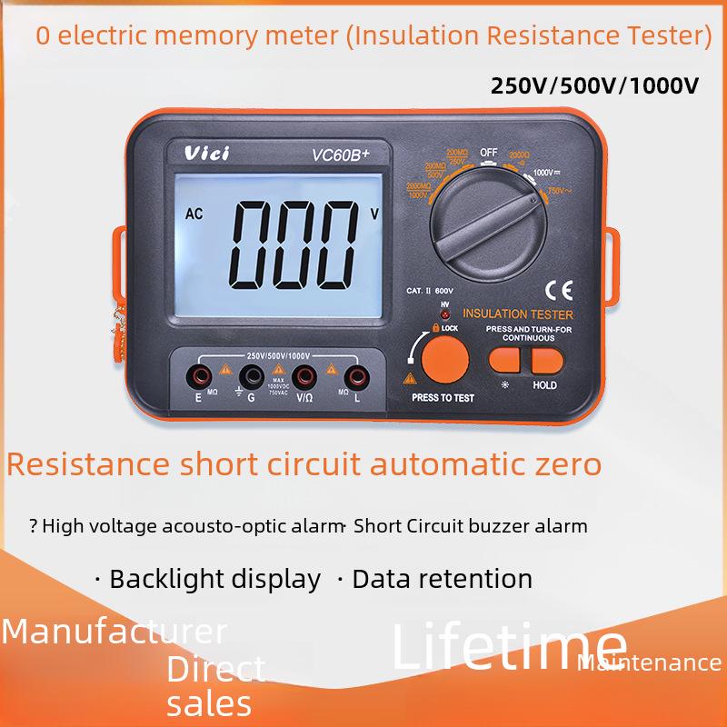 

Vichy VC60B+ Megohmmeter: Auto-Zero, Antimagnetic, Hand-Cranked Insulation Resistance Tester.