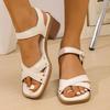 Fashion Elegant Pu Leather High Heels Sandals Women Summer Ankle Buckle Square Toe Sandles Woman Corss Straps High Heel Shoes Ladies