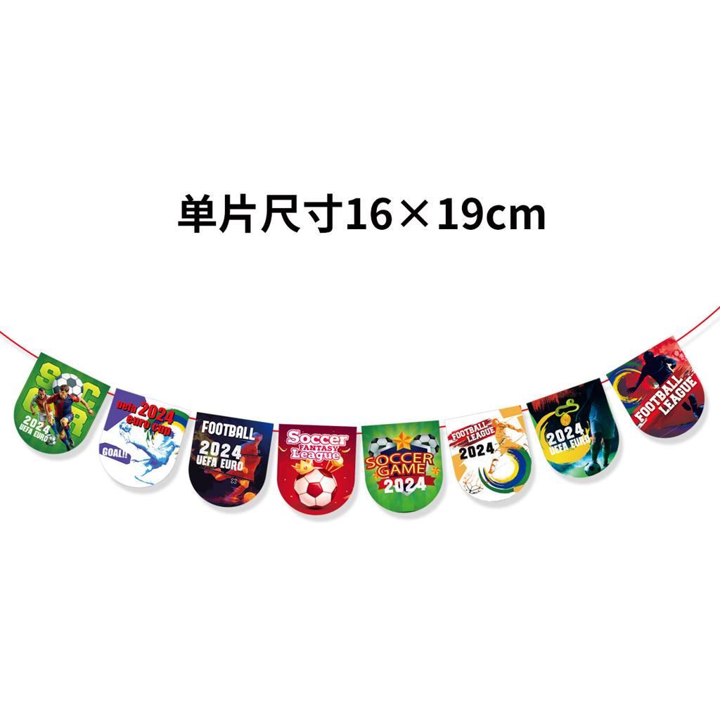 European Cup Football Theme Party Decoration Football Flag Banner Latte