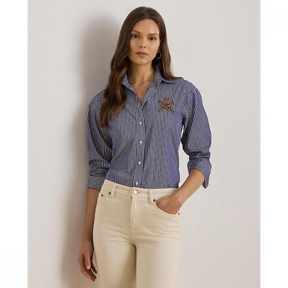 Lauren Ralph Lauren Relaxed Fit Stripe Broadcloth Shirt Wmlrshts6820526400 S