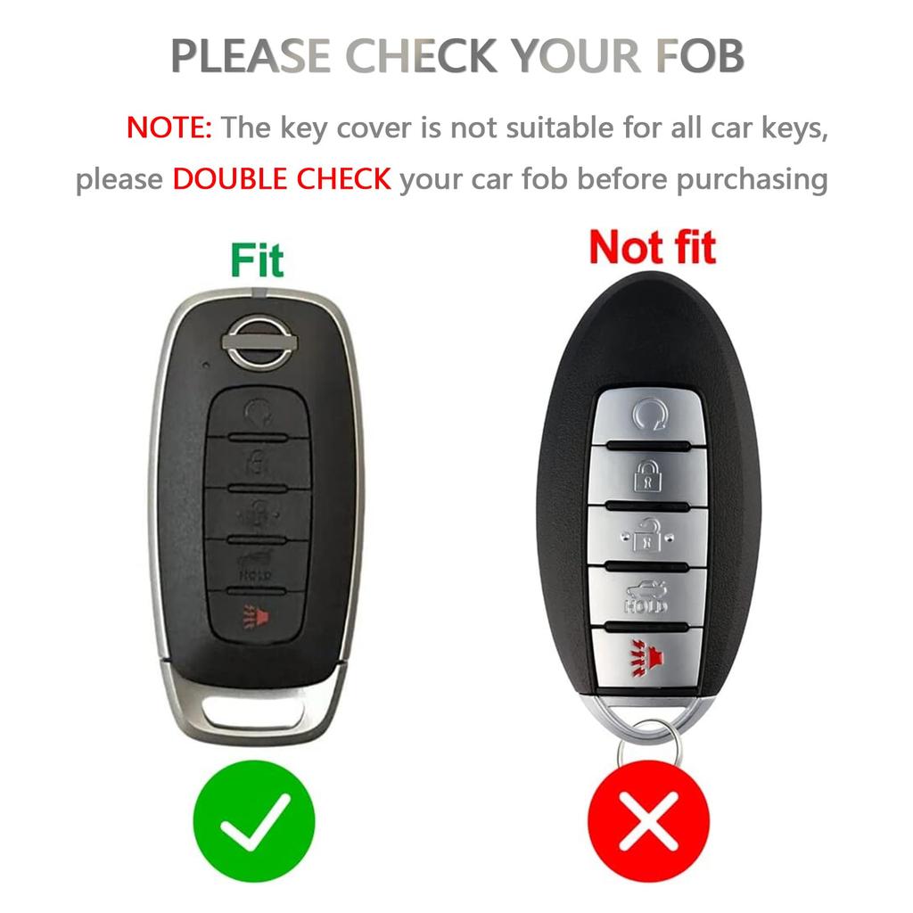 5 Button Key Fob Case Cover Holder for Nissan Altima Sentra Maxima Rogue Armada Pathfinder Smart Key Remote Case Shell Protector