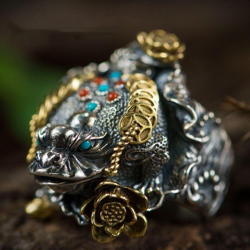 New Ring Engraved Pixiu Vintage Gift for Men and Women Decorated Open Ring