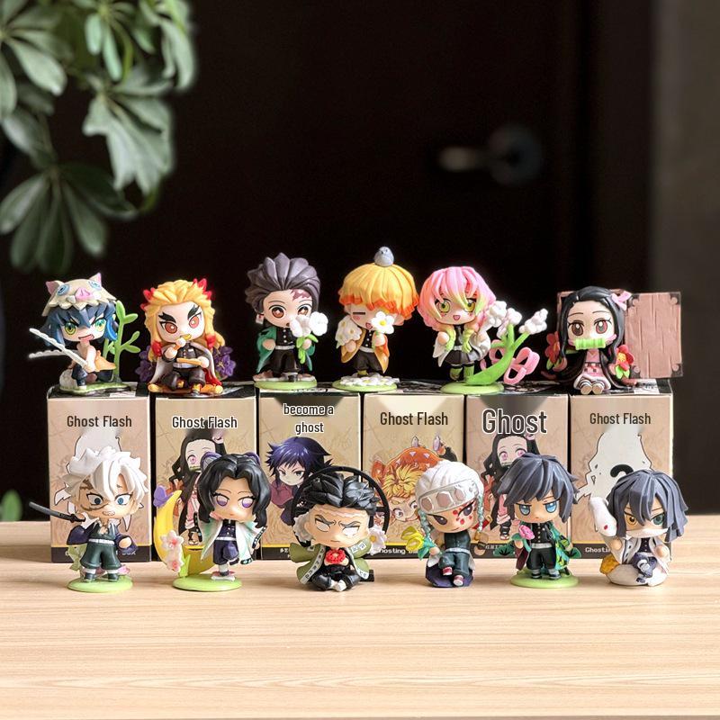 Demon Slayer Birth Flower Series: Tanjiro, Nezuko & Zenitsu Figures - Collectible Ornament Gift