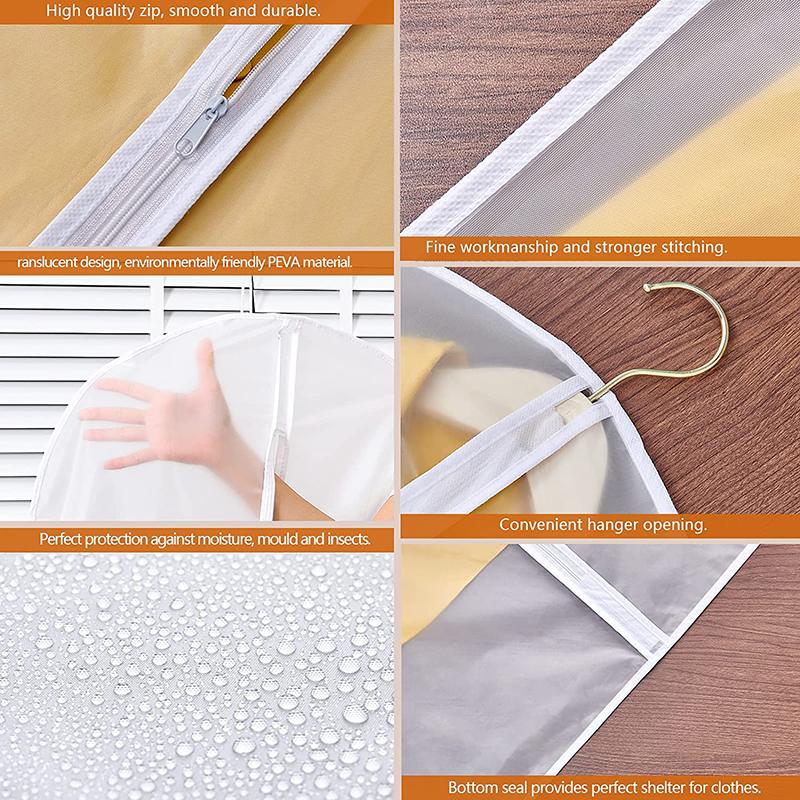 Dust-proof Clothes Protector Cover Bag,Fully Enclosed Garment Cover with Zipper,Clothes Bags Hanging,Durable Clothes Storage Bag
