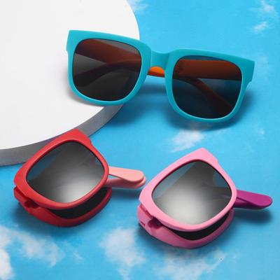 Yousheng Kids Sunglasses Foldable Toddler Sunglasses UV400 Square Frame Folding Glasses for 6-8 Year-Olds Kids Girls Boys